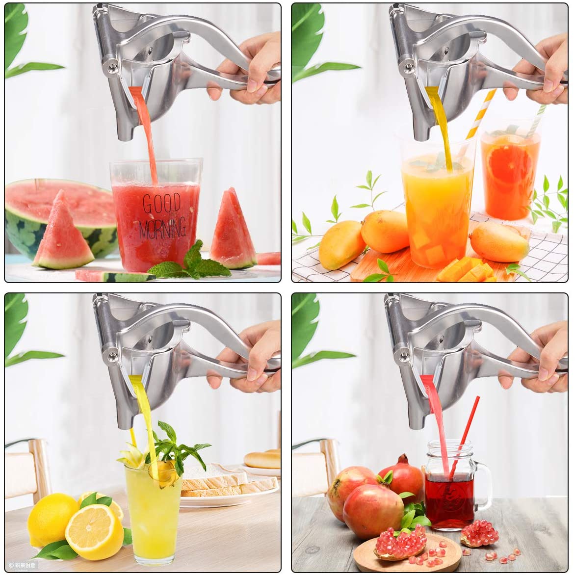 Manual Juice Squeezer Aluminum Alloy Hand Pressure Juicer Pomegranate Orange Lemon Sugar Cane Juice Kitchen Bar Fruit Tools Acce